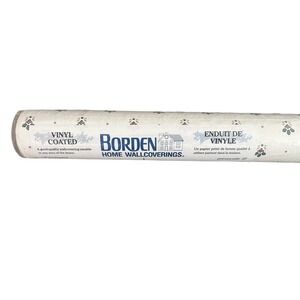 Vintage‎ Borden Wallpaper Vinyl Wallcovering Floral Country Kitchen Cottagecore